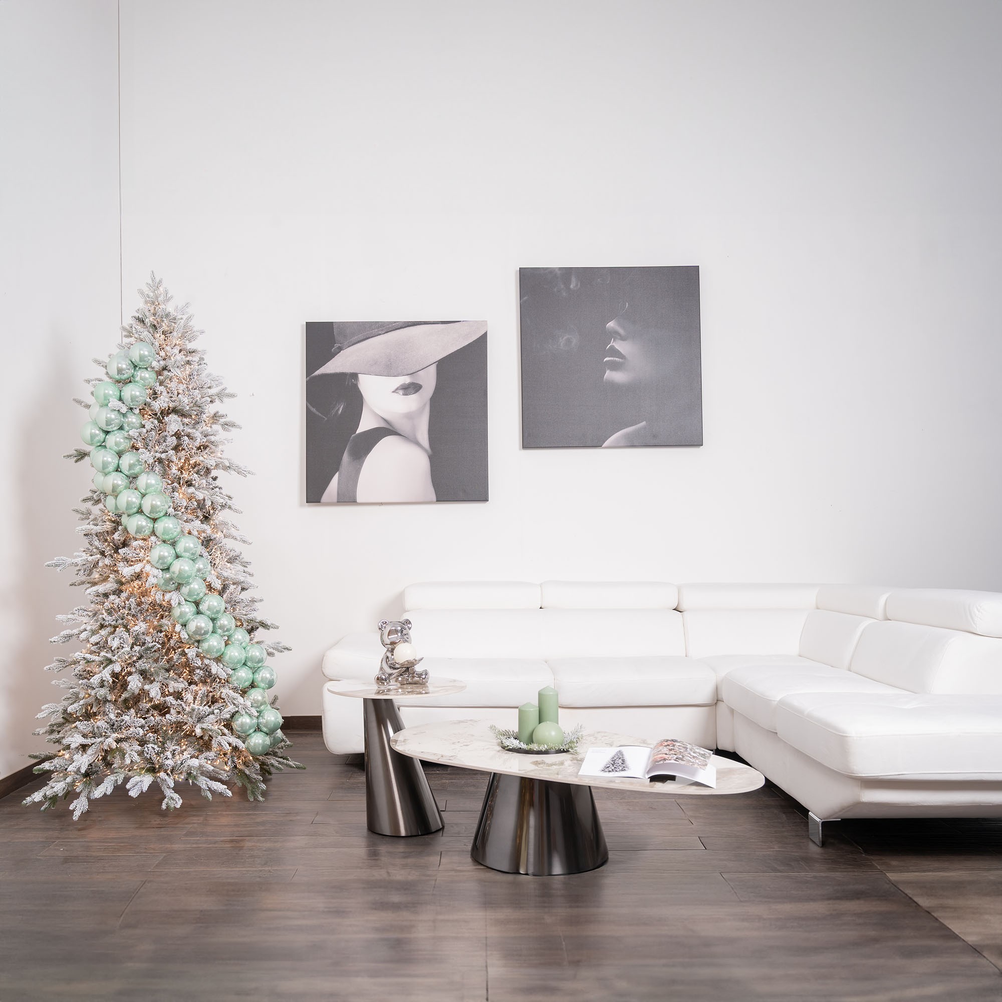 Giulia Grillo Realistic Slim Christmas Tree Snow-covered Fir Tree with Snow-covered Crowns 180cm
