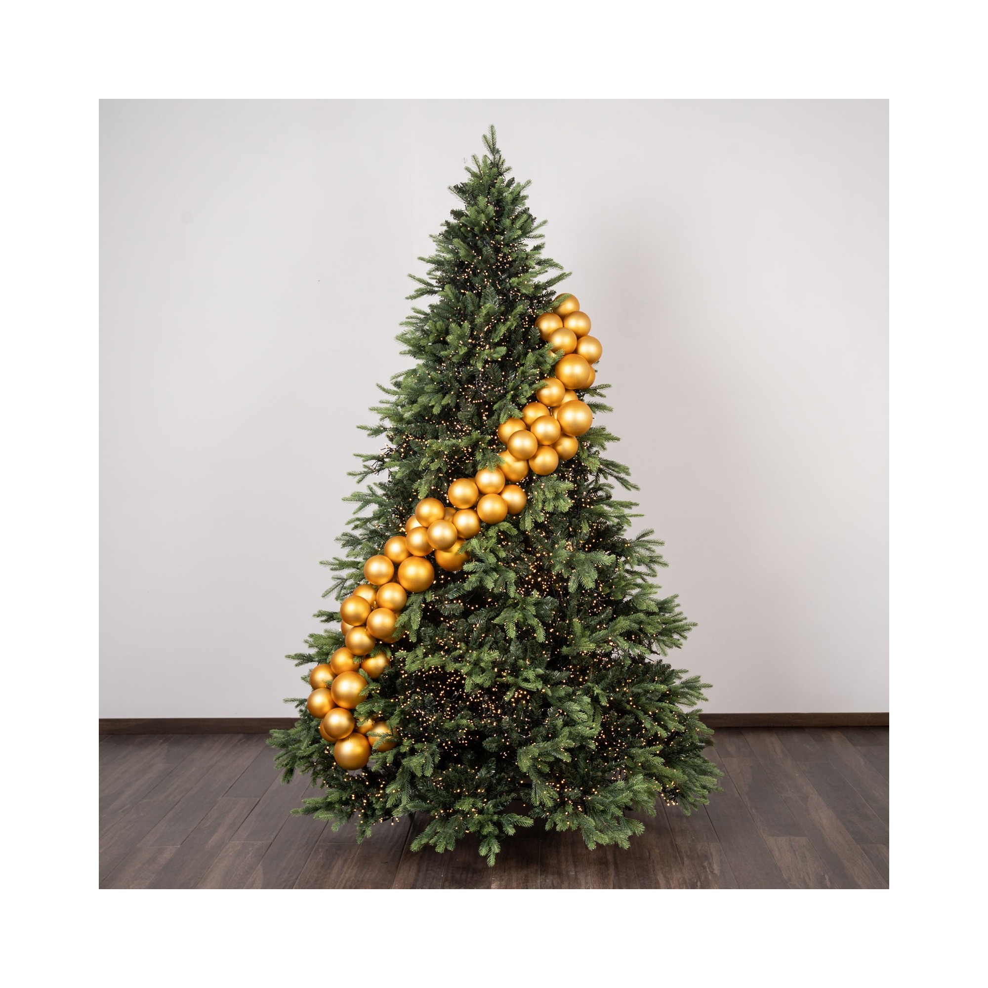 Giulia Grillo Matte Weihnachtskugeln mit Muster „Goldenes Muster“ ⌀20cm, 2 Stück/Set