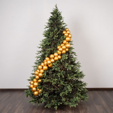 Boules de Noël Mat à Motif "Motif Doré" ⌀20cm, lot de 2