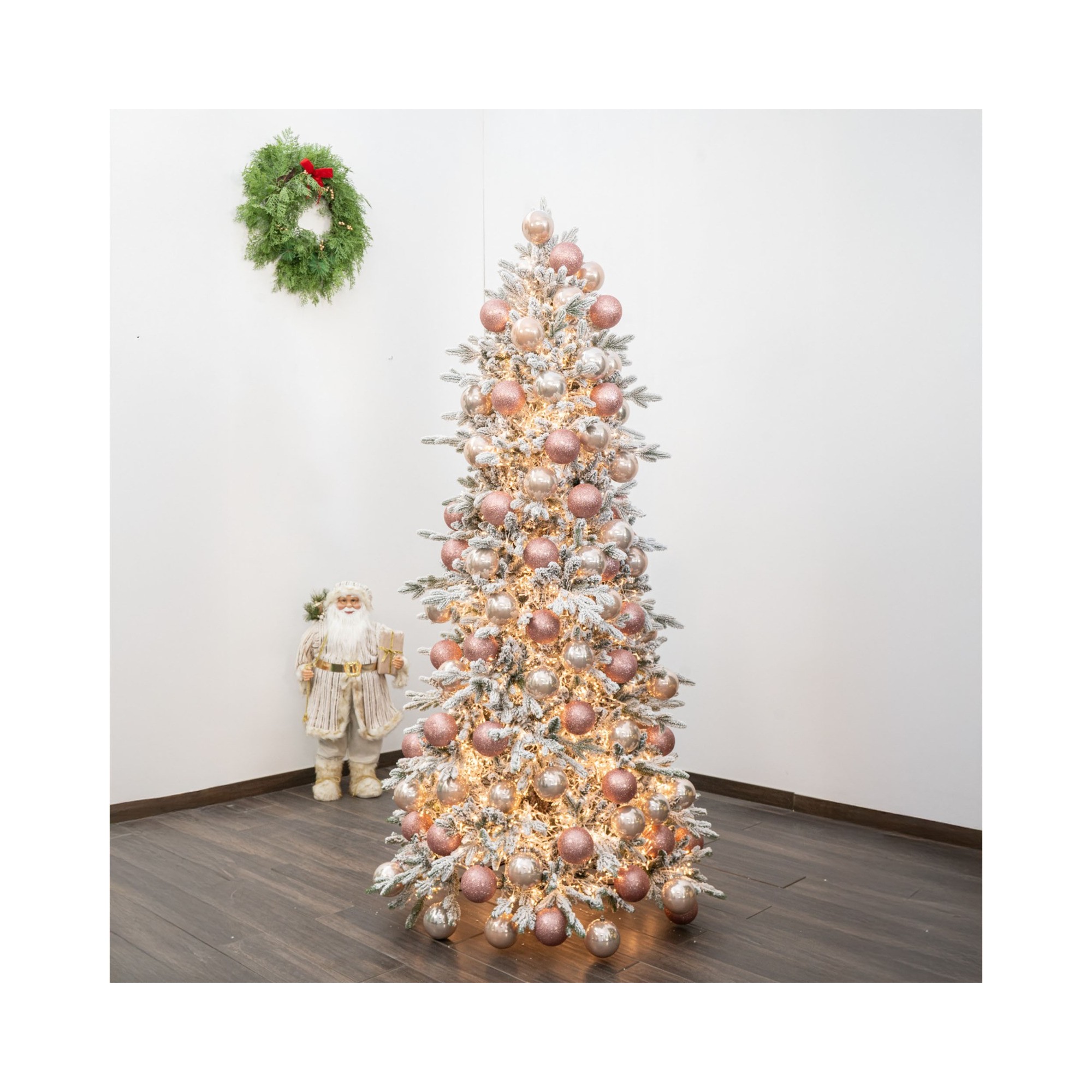 Giulia Grillo Boules de Noël Pailletées "Rose Pailleté" ⌀10cm, lot de 4