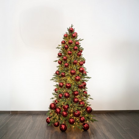 Sapin de Noël réaliste Slim Sapin vert Coffre magique 210 cm