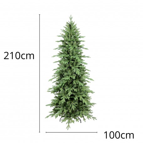 Realistic Christmas Tree Slim Green Fir Magic Box 210cm