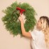Green Wreath with Red Bow