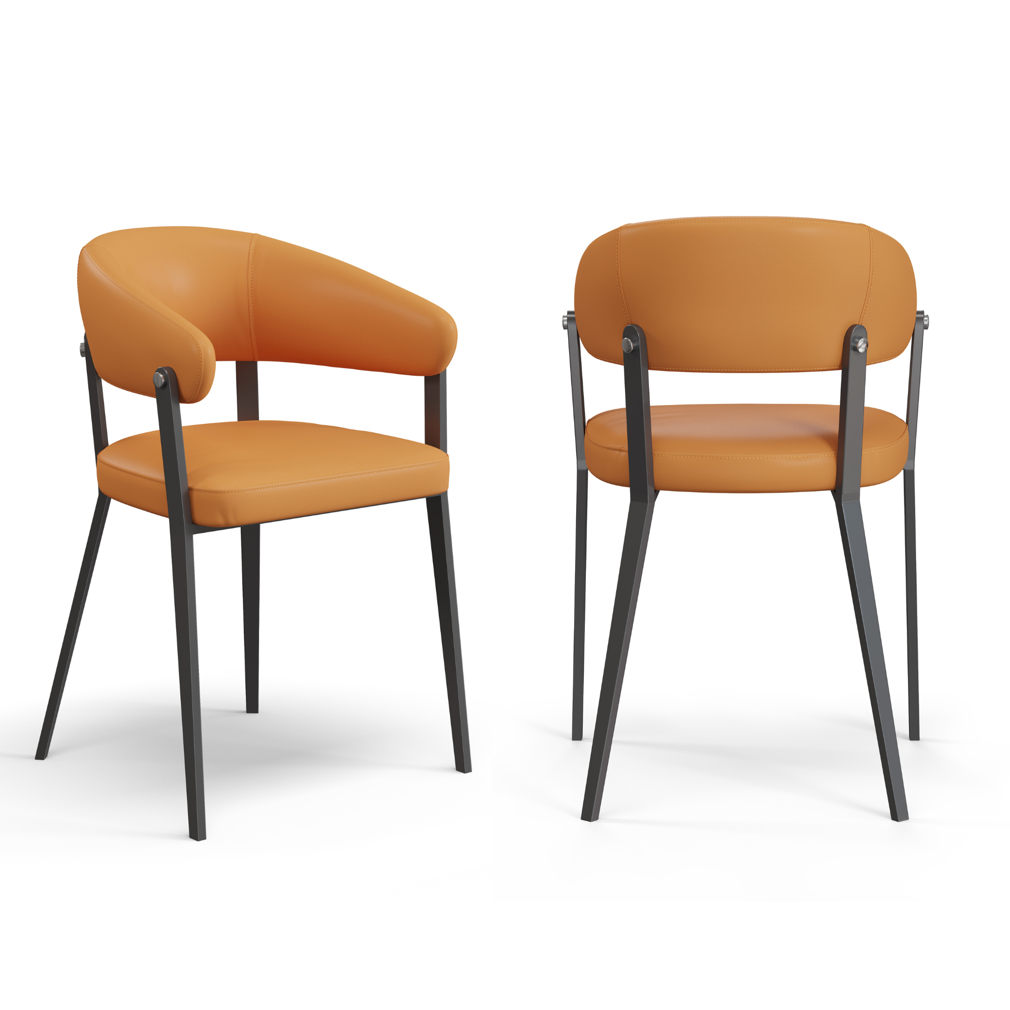 Giulia Grillo Set di 2 Sedie da soggiorno "Tradizionale Orange" Sedia di design