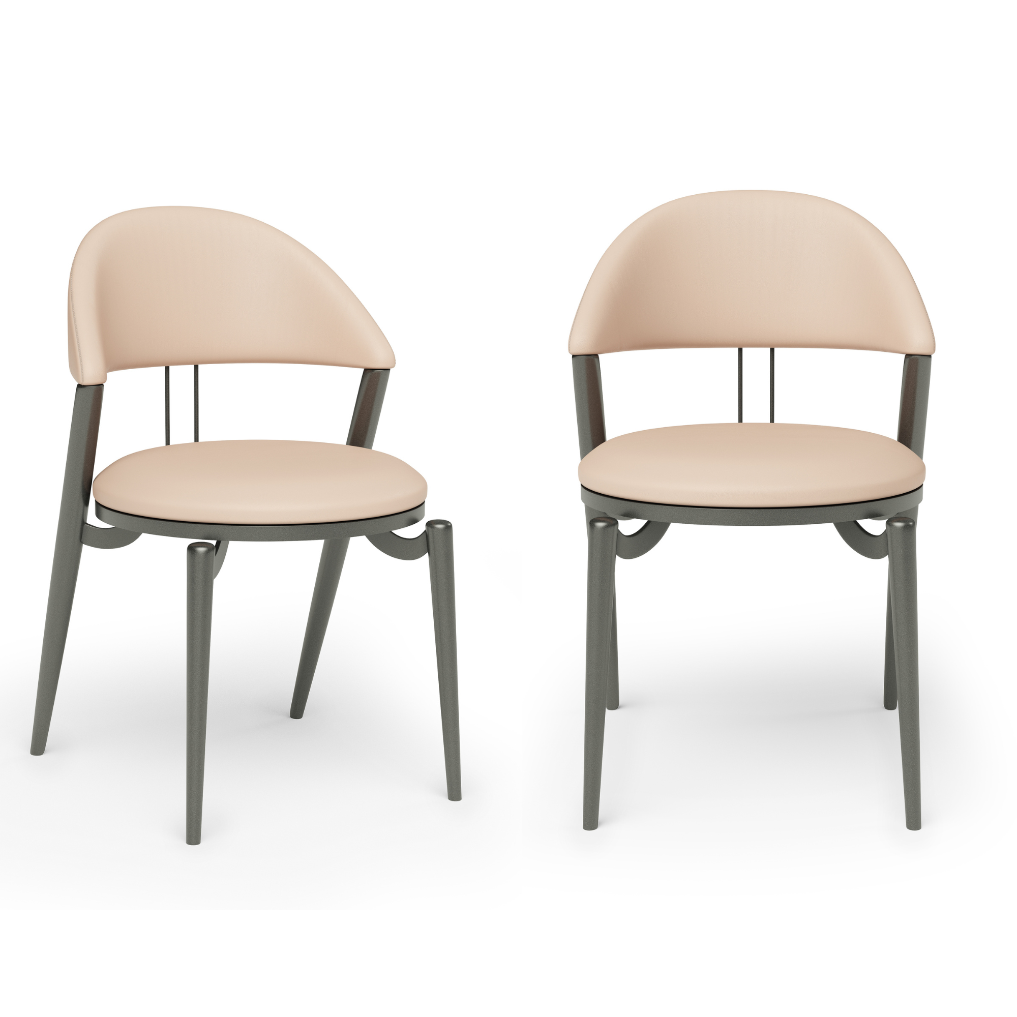 Giulia Grillo Set di 2 Sedie da soggiorno "Ricordo Beige" Sedia di design