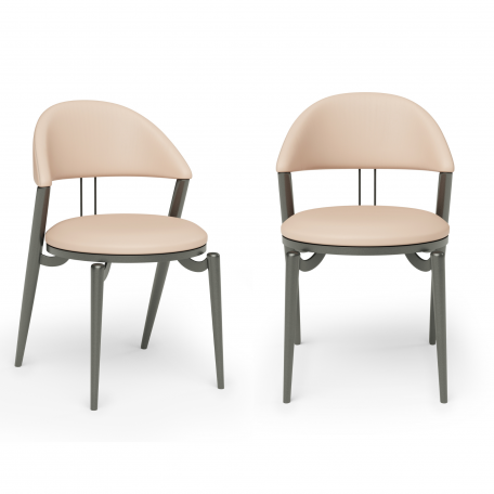 Set di 2 Sedie da soggiorno "Ricordo Beige" Sedia di design