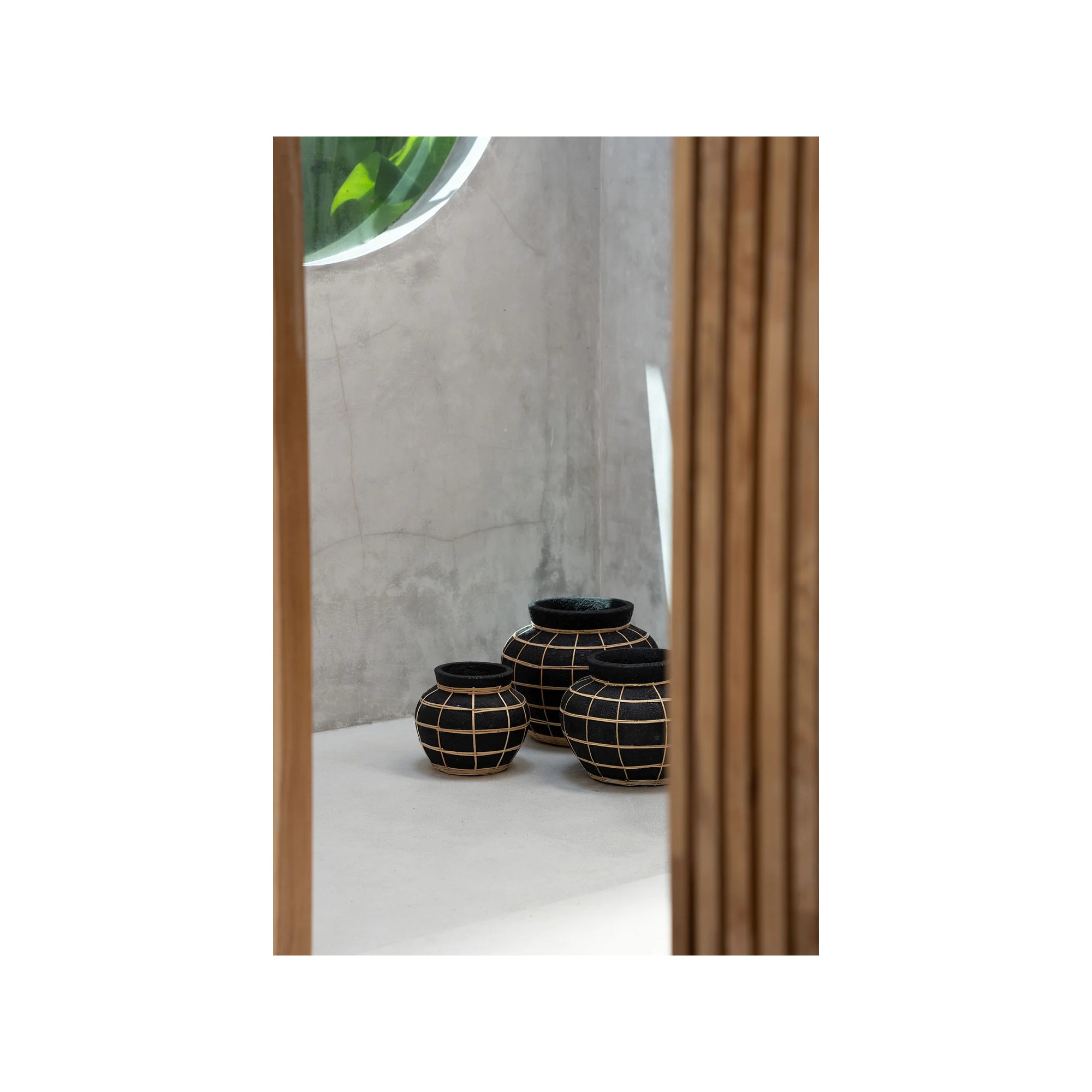 Giulia Grillo Vaso Belly Nero naturale S