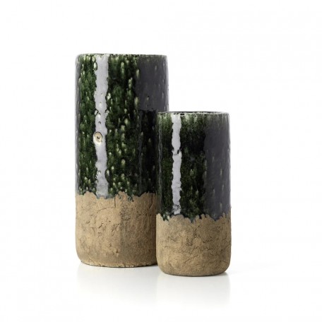 VASO CILINDRICO MOSS VERDE CEMENTO - M