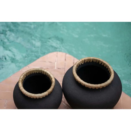 VASO STILY NERO NATURALE L