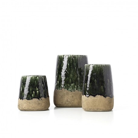 Vaso Conico Moss - Verde Cemento - L