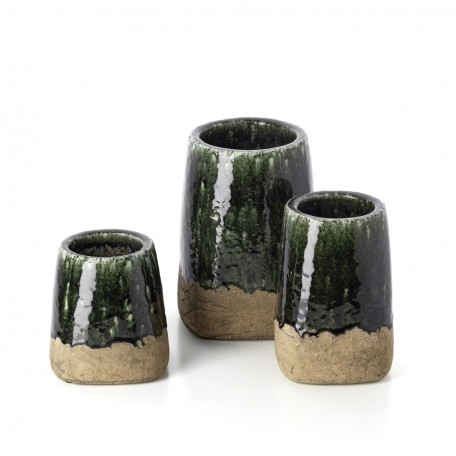 Vaso Conico Moss - Verde Cemento - L