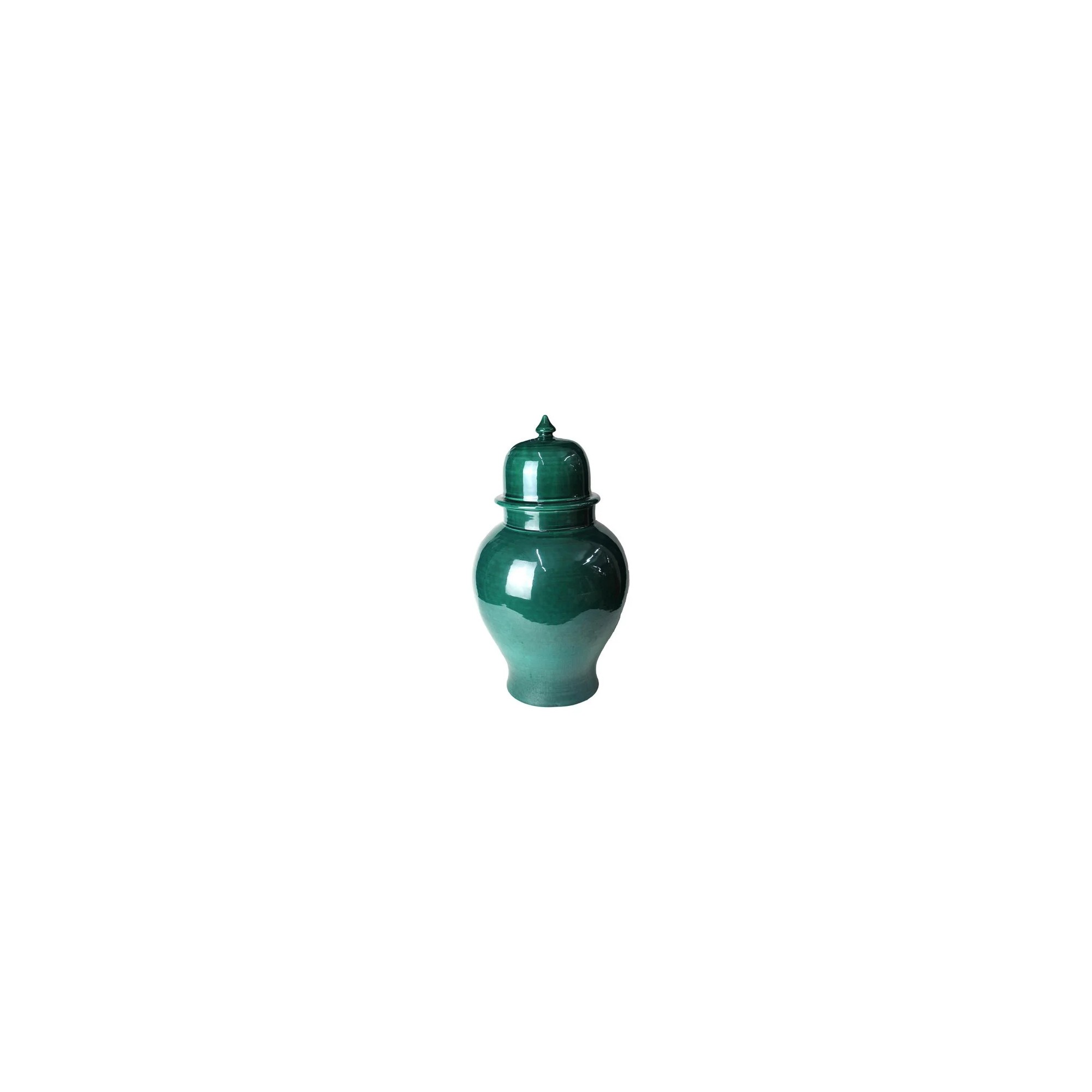 Giulia Grillo Vaso Tempel in ceramica con coperchio verde 43 cm