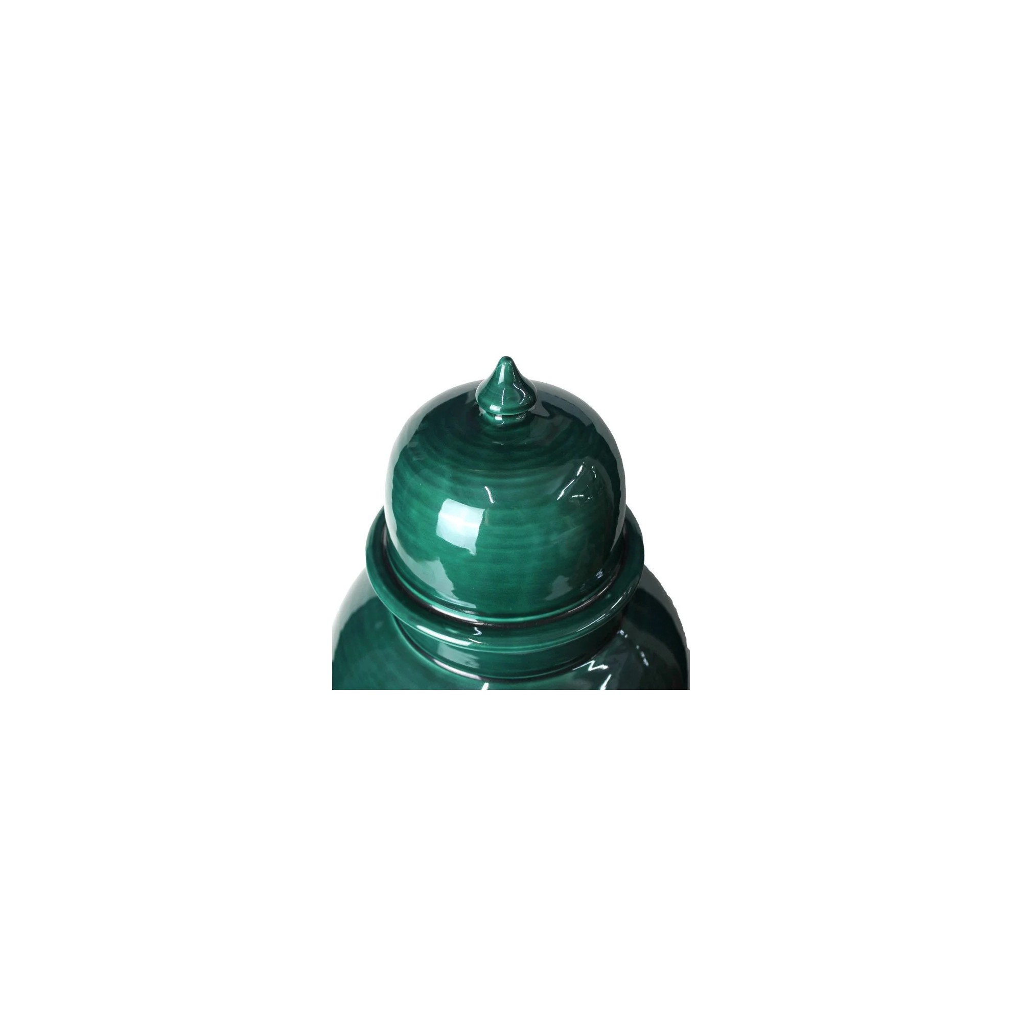 Giulia Grillo Vaso Tempel in ceramica con coperchio verde 43 cm