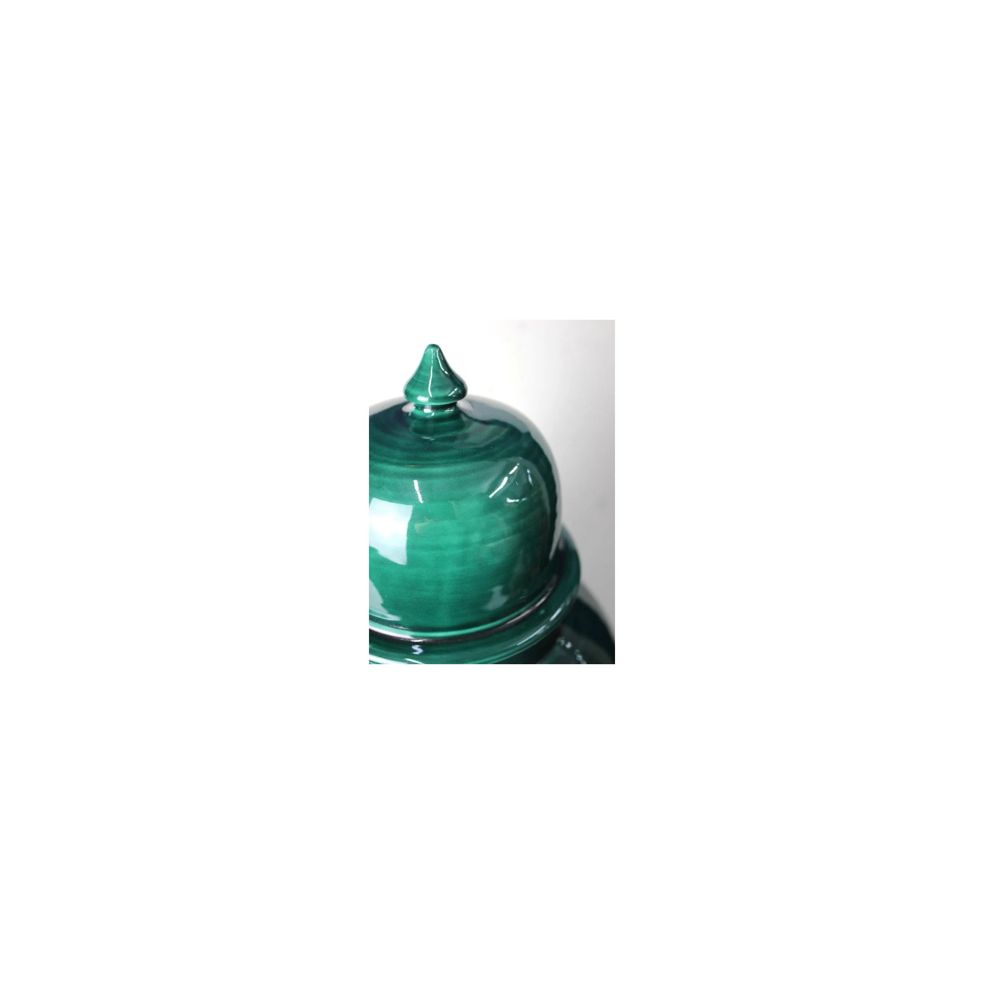 Giulia Grillo Vaso Tempel in ceramica con coperchio verde 43 cm