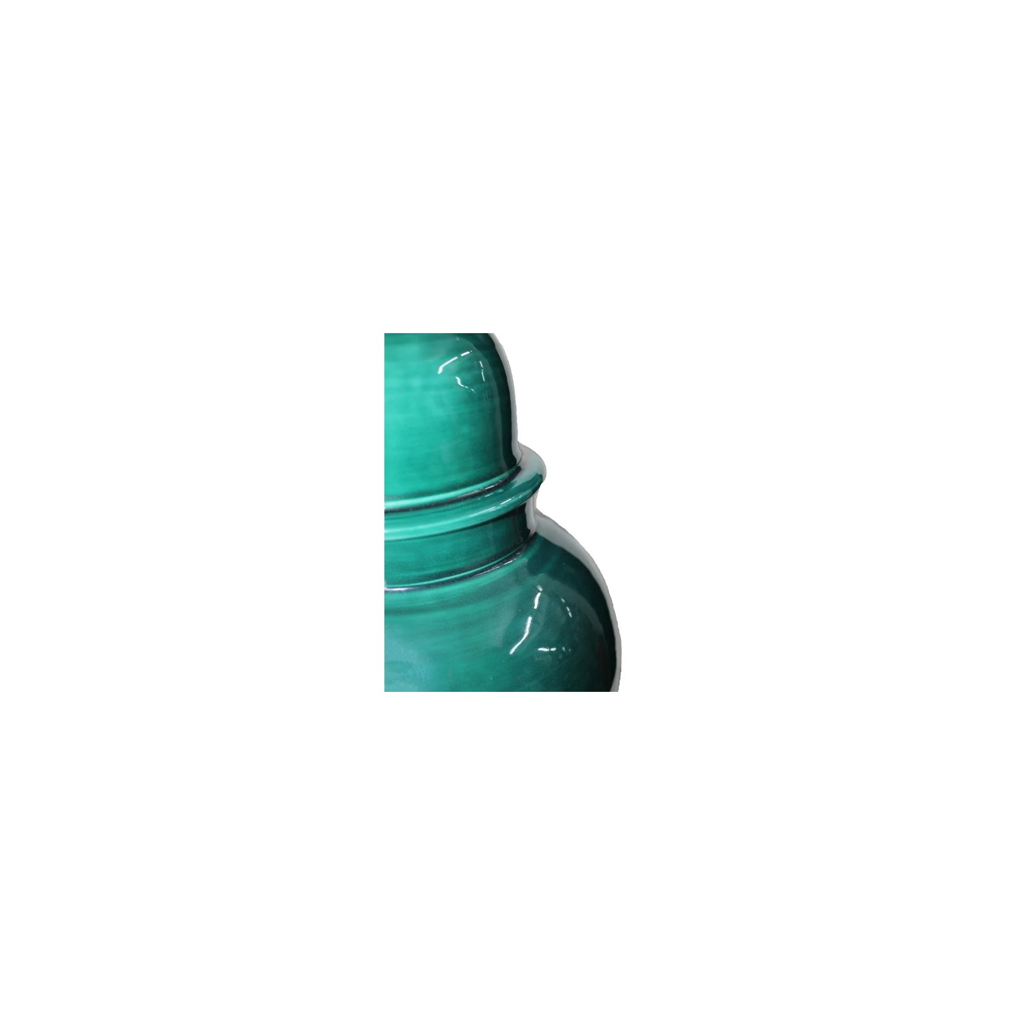 Giulia Grillo Vaso Tempel in ceramica con coperchio verde 43 cm