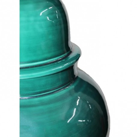Vaso Tempel in ceramica con coperchio verde 43 cm