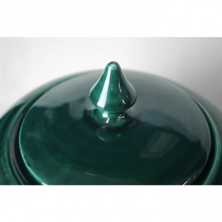 Vaso Tina  con coperchio in ceramica verde
