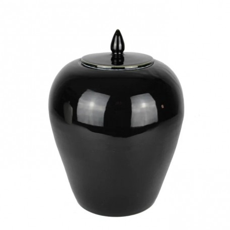 Vaso Tina con coperchio in ceramica nero