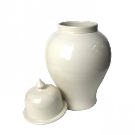 Vaso Tempio in ceramica bianco crema