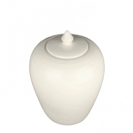 Vaso Tina con coperchio in ceramica bianco crema