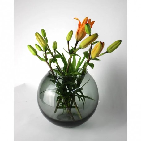 Vaso Oblò in vetro rotondo grigio