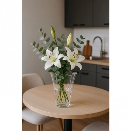 Vaso in vetro ondulato vaso in vetro trasparente vaso da tavolo traslucido