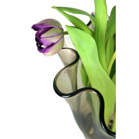 Vaso in vetro ondulato marrone talpa vaso in vetro vaso da tavolo 21 x 21 x 30 cm