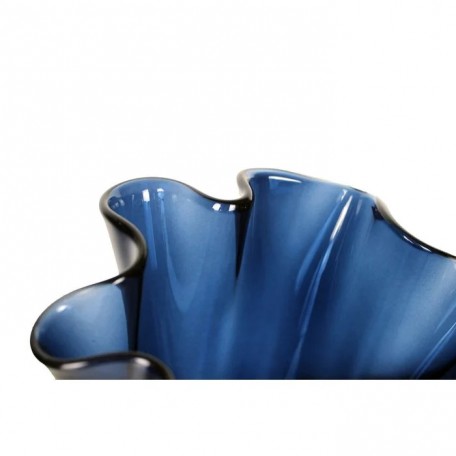 Vaso in vetro ondulato blu scuro da tavolo vaso in vetro blu vaso in vetro blu alto 30 cm