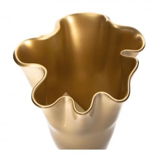 Vaso in vetro ondulato oro...