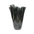 Vaso in vetro ondulato grigio fumo vaso da tavolo vaso in vetro 21 x 21 x 30 cm