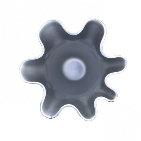 Vaso in vetro ondulato argento metallizzato vaso da tavolo 21 x 21 x 30 cm