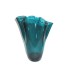 Vaso in vetro ondulato turchese da tavolo vaso in vetro verde 21 x 21 x 30 cm