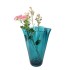 Vaso in vetro ondulato turchese da tavolo vaso in vetro verde 21 x 21 x 30 cm