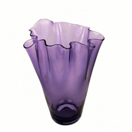 Vaso in vetro ondulato viola vaso in vetro vaso da tavolo viola