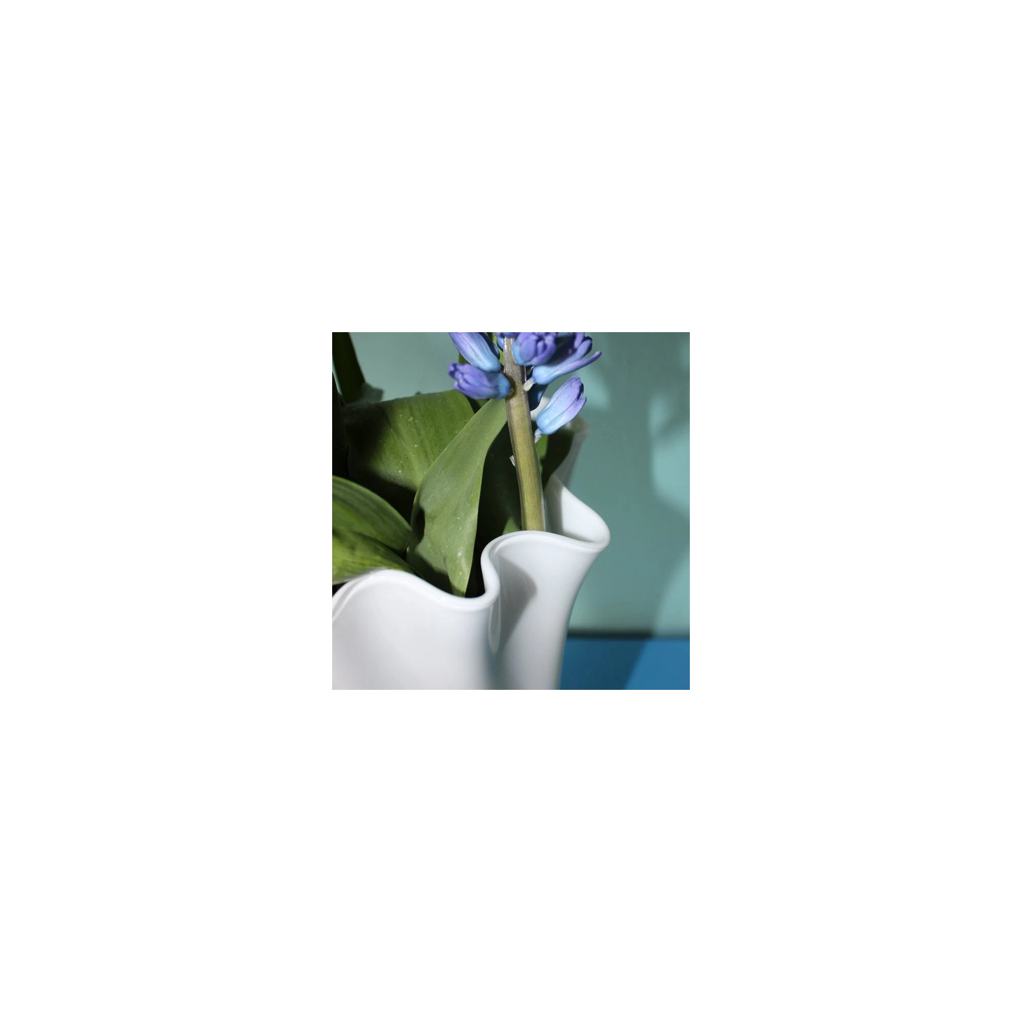 Giulia Grillo Vaso in vetro ondulato bianco vaso da tavolo 21 x 21 x 30 cm