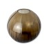 Vaso in vetro con scanalature rotonde marrone