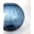 Vaso in vetro con scanalature rotonde blu