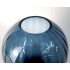 Vaso in vetro con scanalature rotonde blu