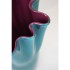 Vaso in vetro ondulato bicolore turchese viola 21x21x30 cm