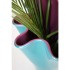 Vaso in vetro ondulato bicolore turchese viola 21x21x30 cm