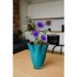 Vaso in vetro ondulato bicolore turchese viola 21x21x30 cm