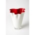 Vaso in vetro ondulato bicolore bianco rosso 21 x 21 x 30 cm