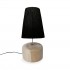 La Lampada da Tavolo in Legno di Teak e Rafia - Nero Naturale