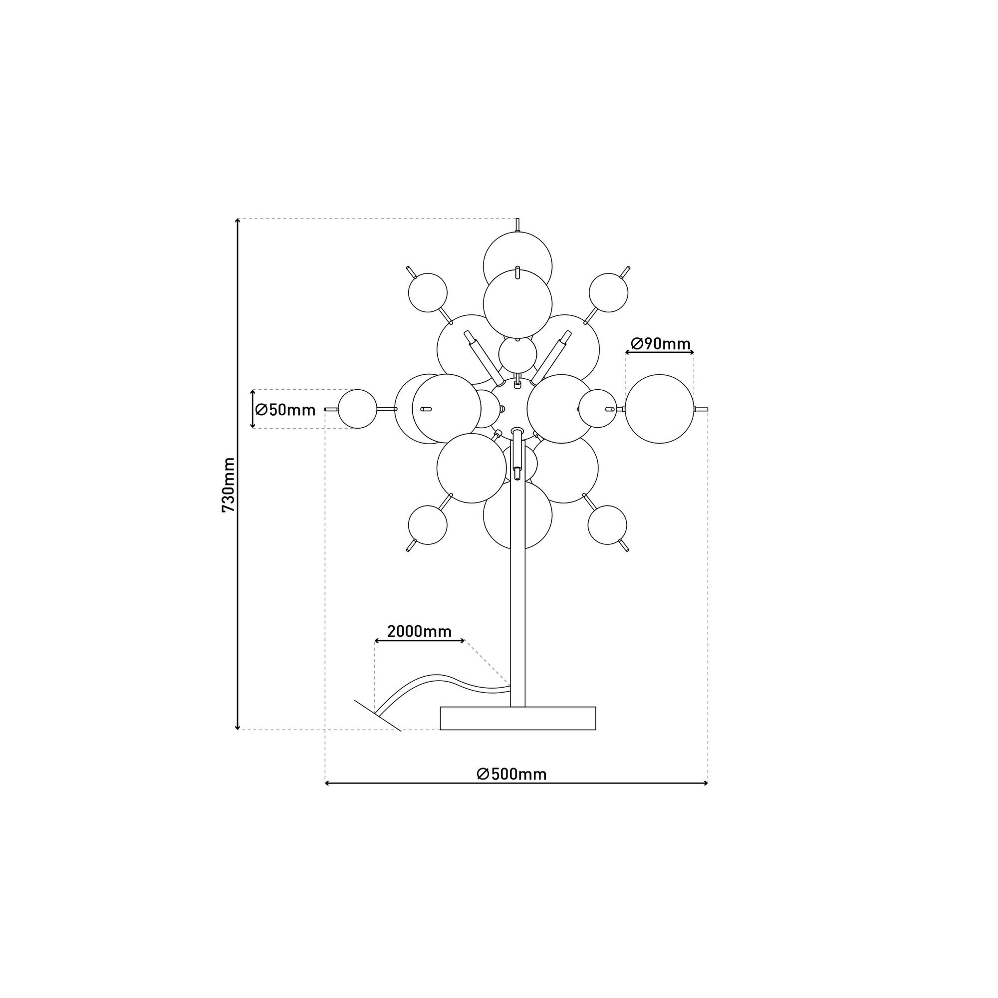 Giulia Grillo Lampada da tavolo "esplosione" 73cm
