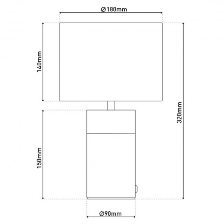 Lampada da tavolo "Bordo" 32 cm