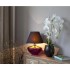 Lampada da tavolo in vetro viola a forma di bulbo con paralume