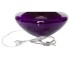 Lampada da tavolo in vetro viola a forma di bulbo con paralume