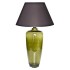 Lampada da tavolo in vetro verde stretta con paralume nero