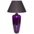 Lampada da tavolo in vetro viola stretta con paralume nero