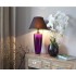 Lampada da tavolo in vetro viola stretta con paralume nero